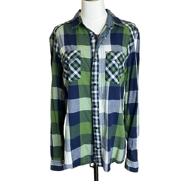 Buffalo David Bitton Woman's Long Sleeve Snap Front Fitted Plaid Shirt Size L - Picture 1 of 14